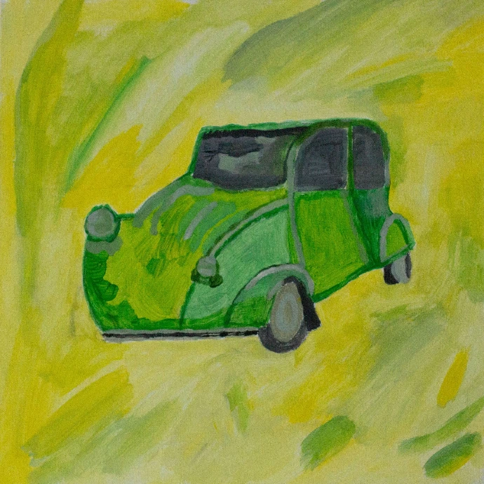 Wenskaart met titel 'Groene eend'